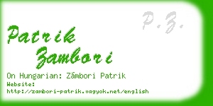patrik zambori business card