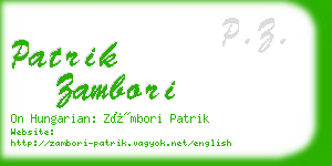 patrik zambori business card